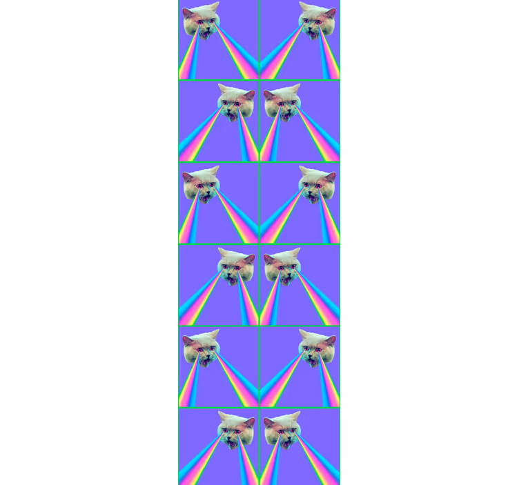 Tenda a rullo camera ragazzi gatto laser vaporwave - TenStickers