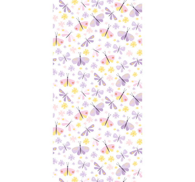 Tenda a rullo camera ragazzi motivo farfalle viola - TenStickers
