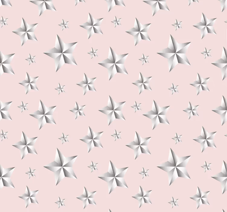 Tenda a rullo camera ragazzi stelle bianche su sfondo rosa - TenStickers