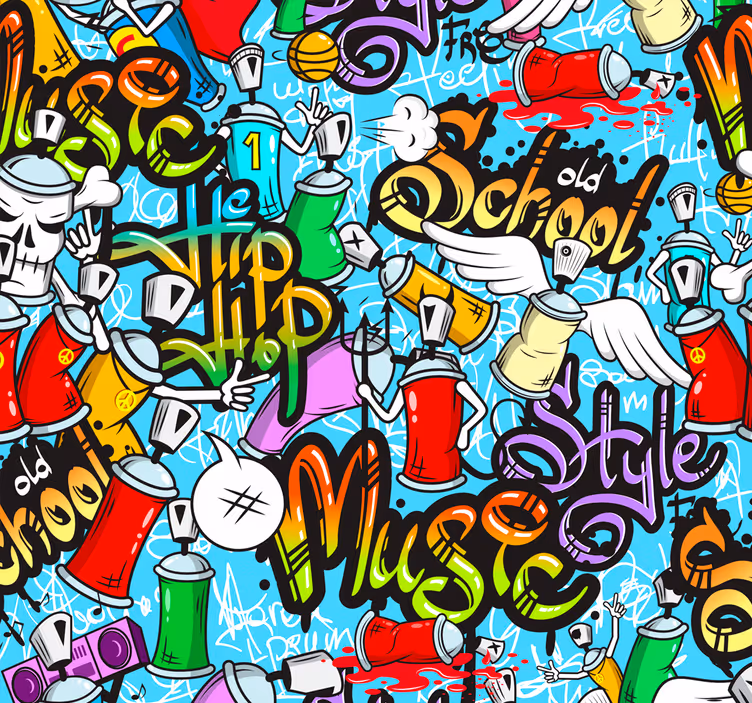 Tenda a rullo camera ragazzi graffiti cultura hip-hop - TenStickers