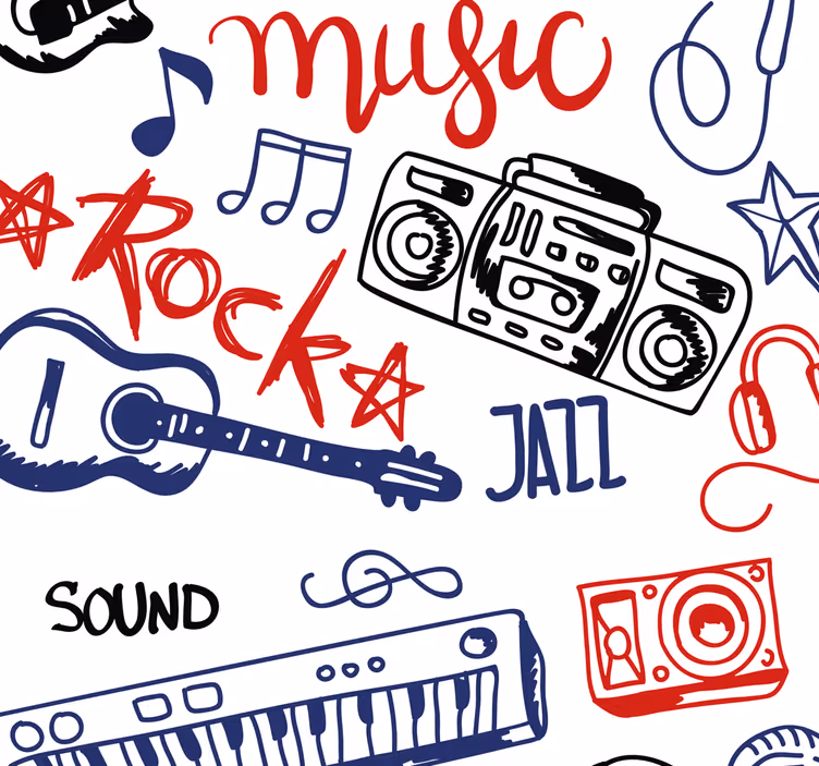 Tenda a rullo camera ragazzi strumenti musicali - TenStickers