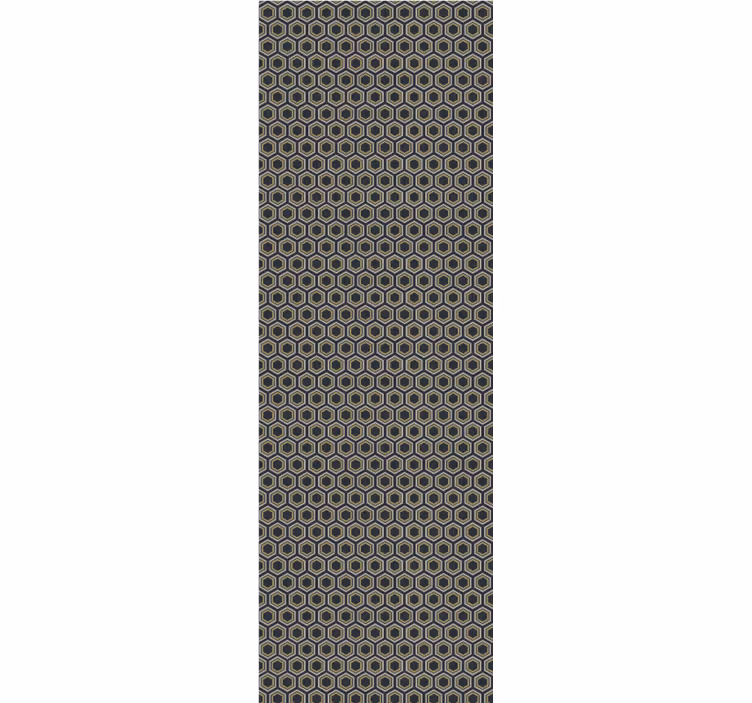 Tenda a rullo moderna motivo esagonale oro e grigio - TenStickers