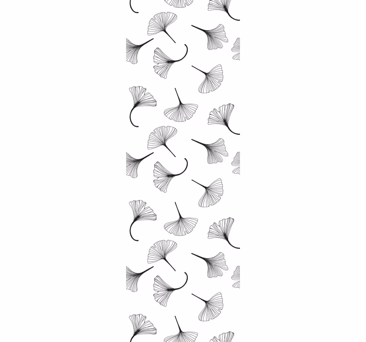 Tenda a rullo moderna motivo foglie di ginkgo nere - TenStickers