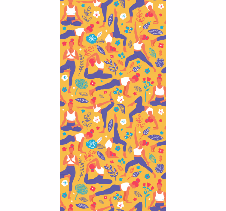 Tenda a rullo moderna doodle di yoga disegnato a mano - TenStickers