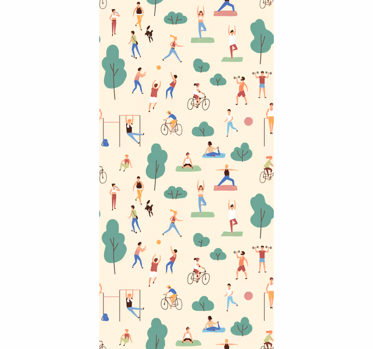 Tenda a rullo moderna persone che praticano sport - TenStickers