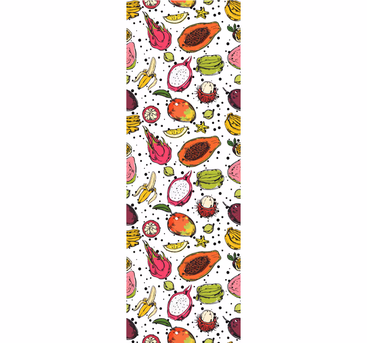 Tenda a rullo moderna schizzo di frutti esotici colorati - TenStickers