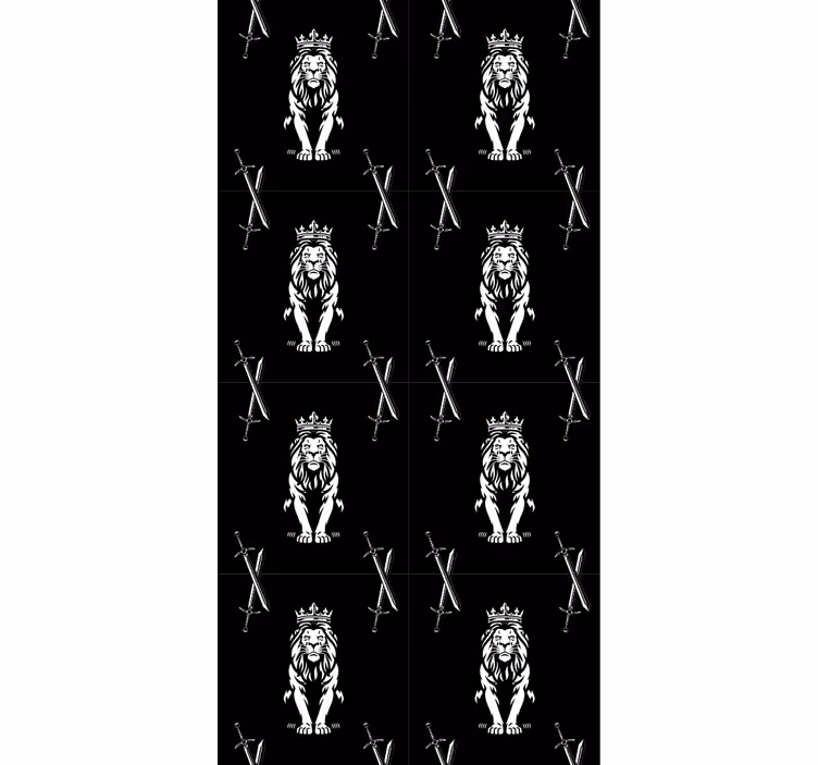 Tenda a rullo moderna re delle silhouette giungla - TenStickers