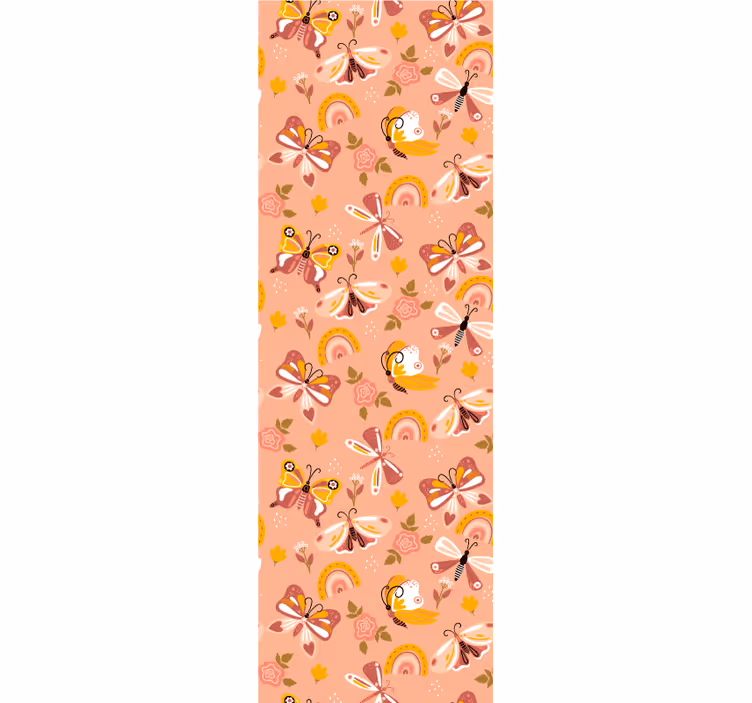 Tenda a rullo moderna motivo boho farfalle e arcobaleni - TenStickers