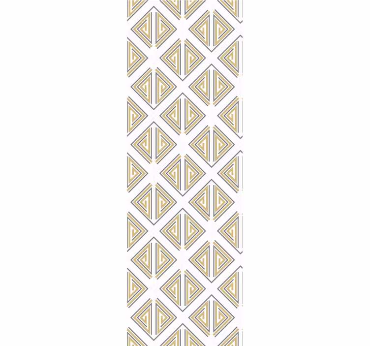 Tenda a rullo moderna figure grigie con linee oro e beige - TenStickers