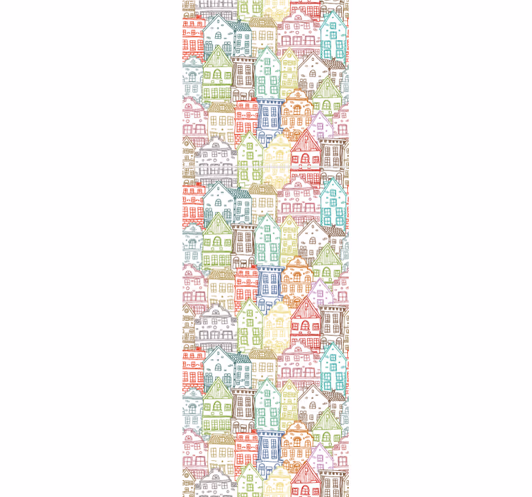 Tenda a rullo moderna motivo case disegnate a mano - TenStickers