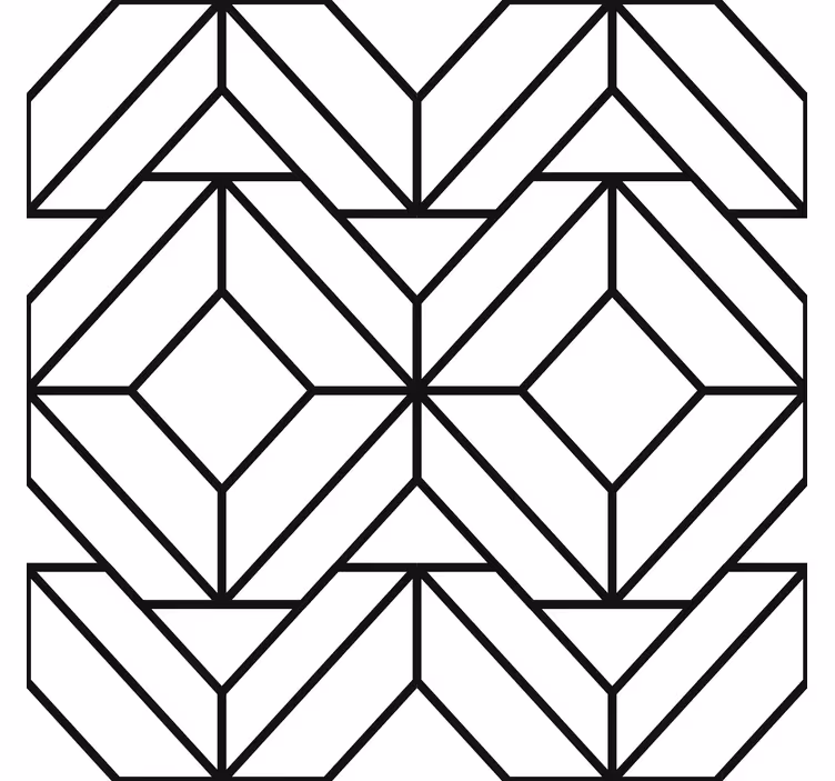 Tenda a rullo moderna motivo geometrico bianco e nero - TenStickers