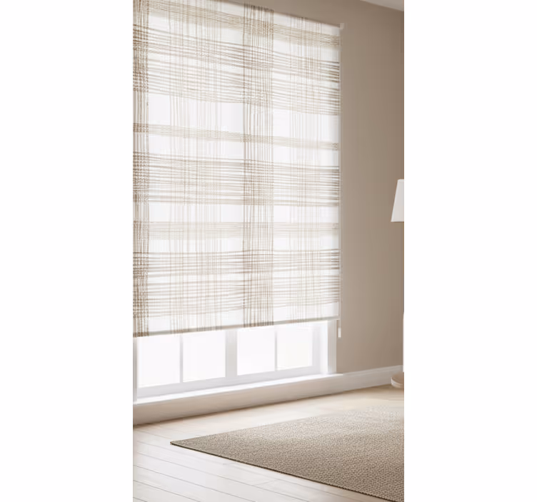 Tenda a rullo beige motivo in juta sottile - TenStickers
