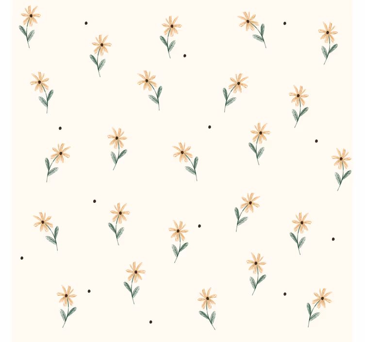 Tenda a rullo rosa margherite gialle - TenStickers