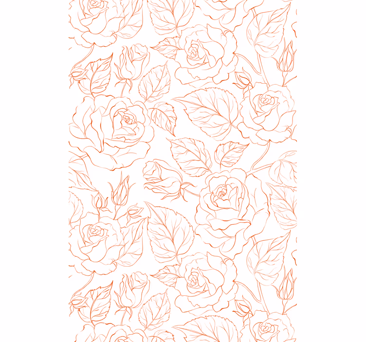 Tenda a rullo rosa con delicati motivi floreali - TenStickers