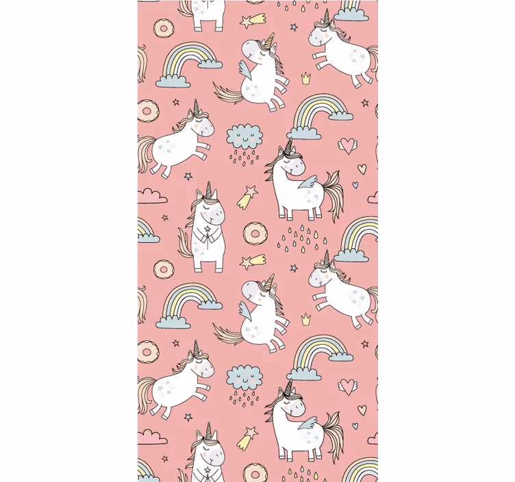 Tenda a rullo rosa incanto unicorno - TenStickers