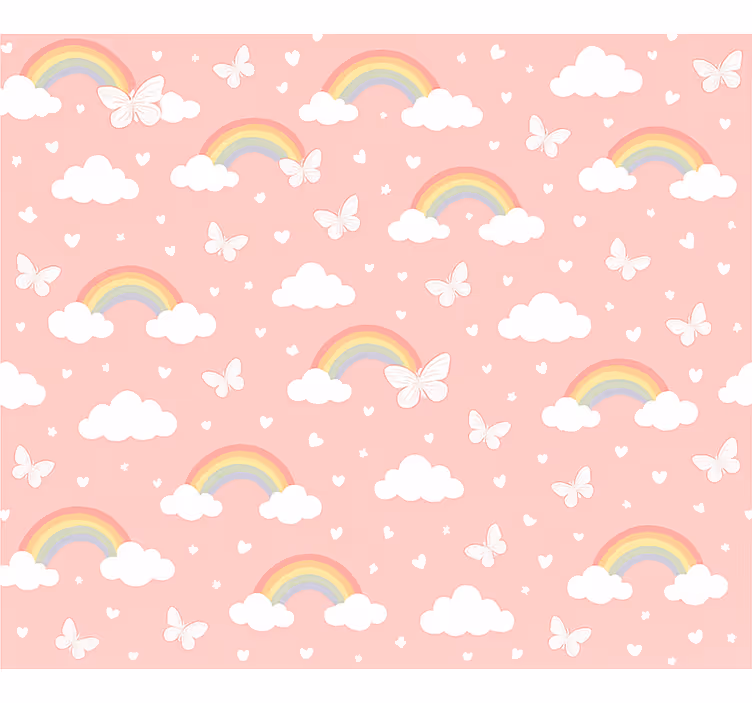 Tenda a rullo rosa design arcobaleno bambini - TenStickers