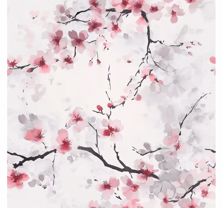 Tenda a rullo rosa fiori di ciliegio - TenStickers