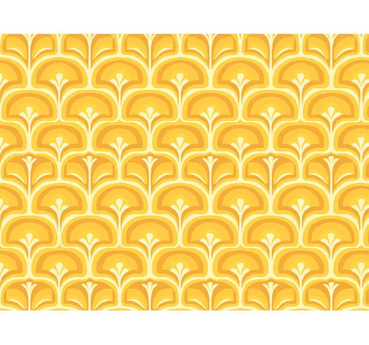 Tenda a rullo gialla figure gialle anni 70 - TenStickers