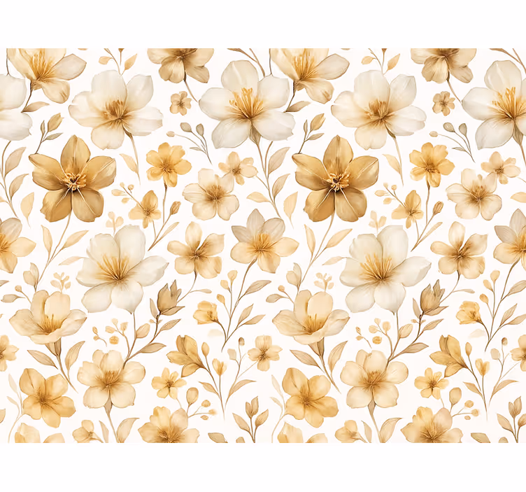 Tenda a rullo gialla design floreale realistico - TenStickers