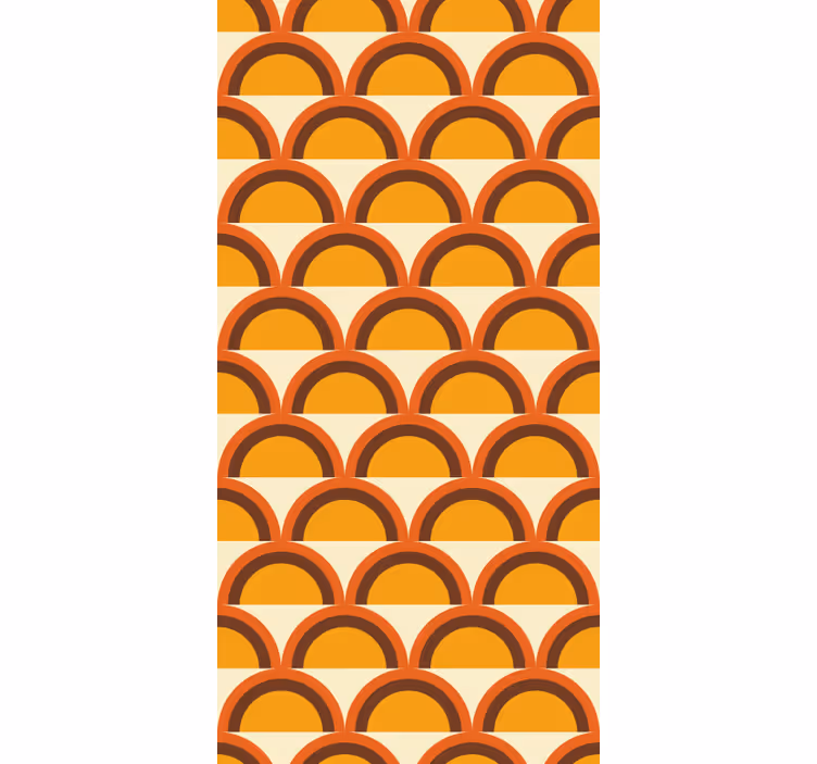 Tenda a rullo gialla archi retro tramonto anni 70 - TenStickers
