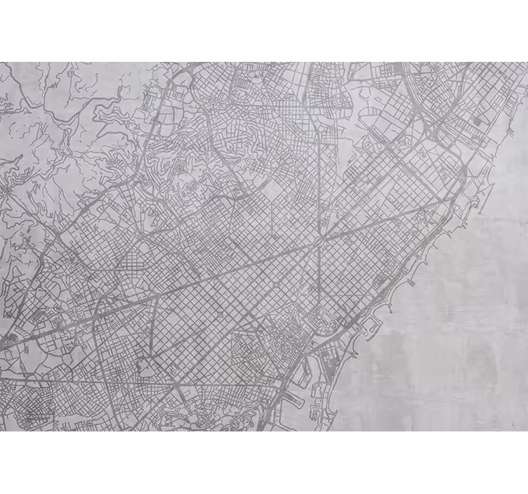 Tenda a rullo cucina mappa della città di barcellona - TenStickers