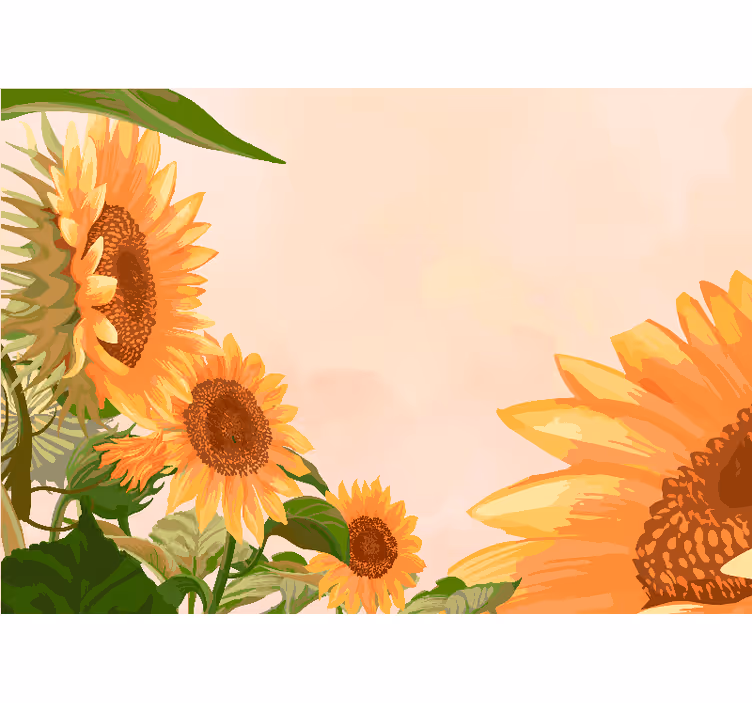 Tenda a rullo cucina girasoli dipinti - TenStickers