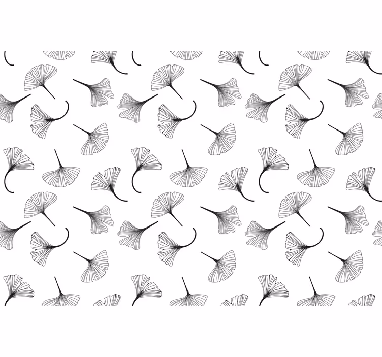 Tenda a rullo cucina motivo foglie di ginkgo nere - TenStickers
