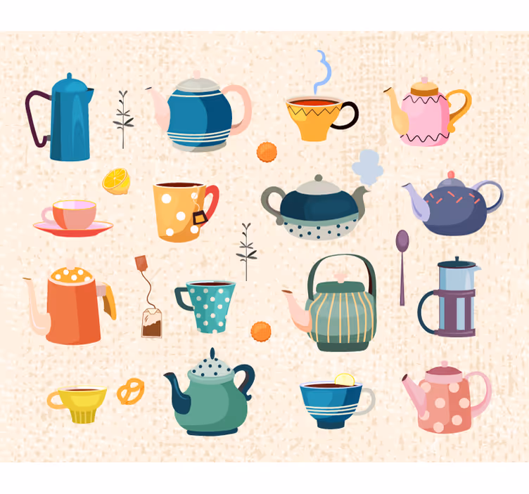 Tenda a rullo cucina stile vintage tè - TenStickers