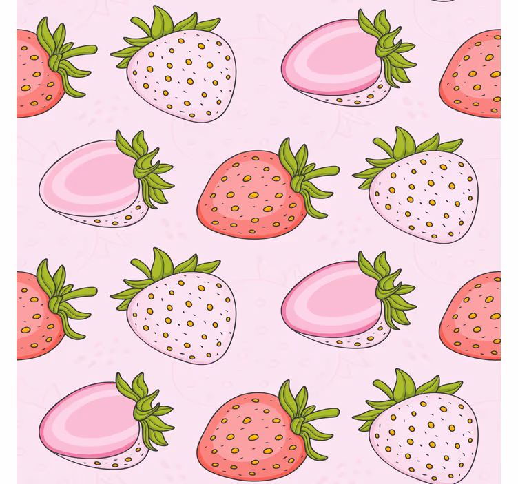 Tenda a rullo cucina fragole rosa e rosse senza cuciture - TenStickers