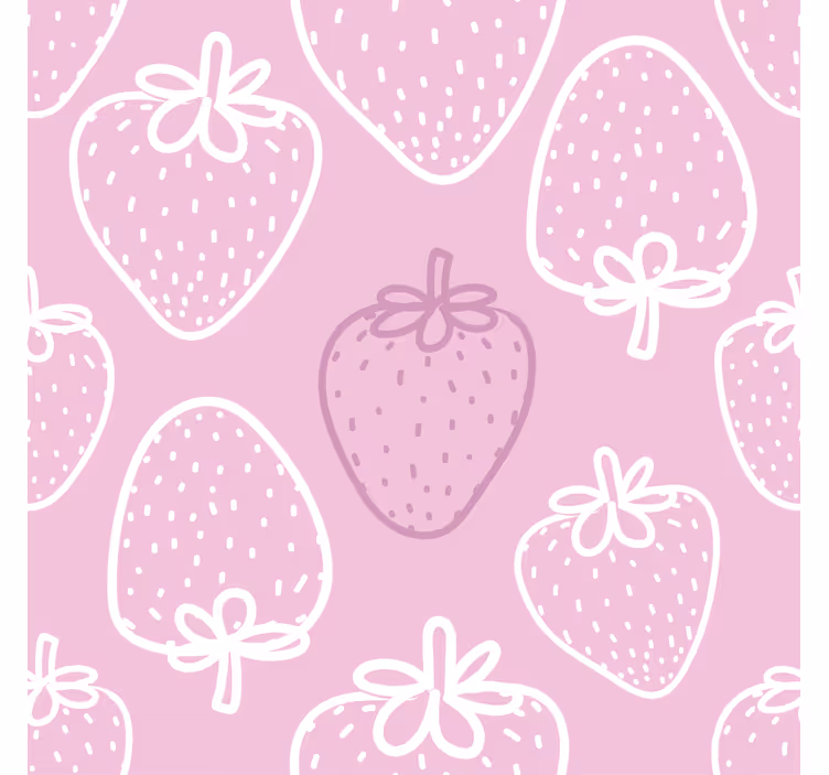 Tenda a rullo cucina motivo fragole rosa senza cuciture - TenStickers