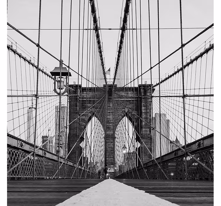 Tenda a rullo soggiorno ponte di brooklyn bianco e nero - TenStickers