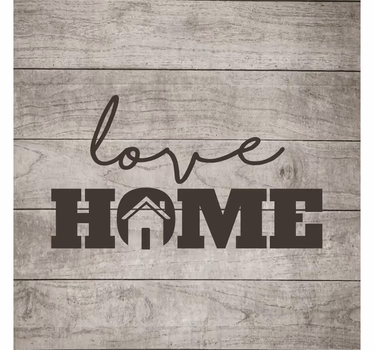Tenda a rullo soggiorno amore per la casa su tavola grigia - TenStickers
