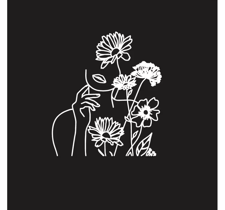 Tenda a rullo soggiorno design minimalista donne girasoli - TenStickers