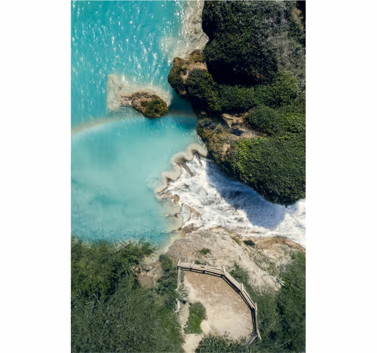 Tenda a rullo soggiorno connessione lago e mare - TenStickers