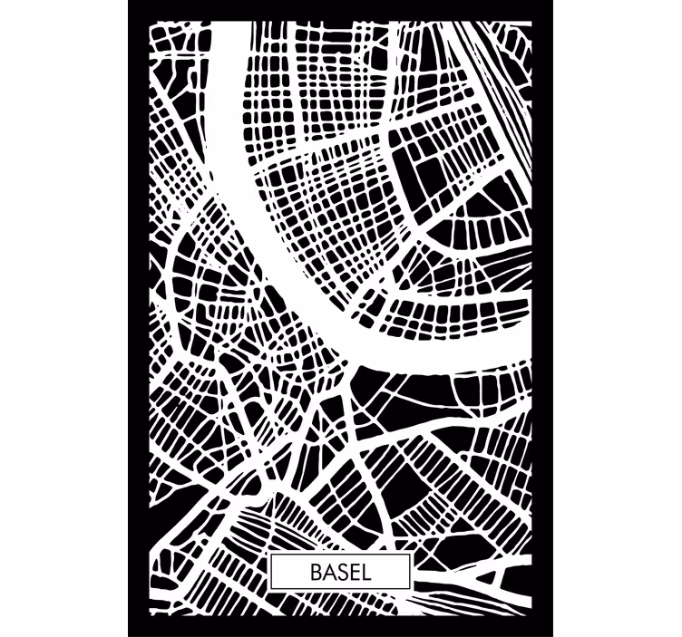 Tenda a rullo soggiorno mappa topografica di basilea - TenStickers