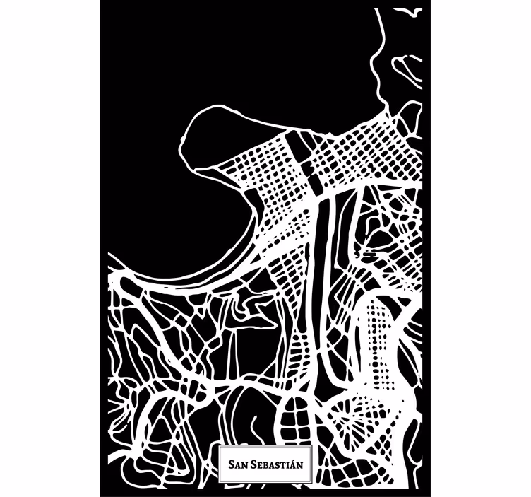 Tenda a rullo soggiorno mappa topografica san sebastián - TenStickers