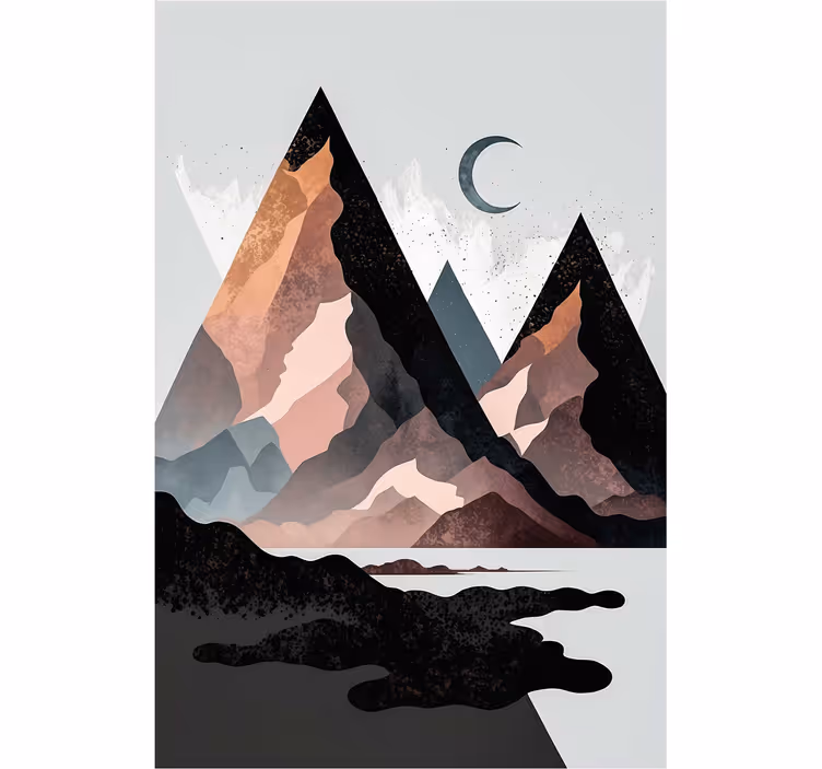 Tenda a rullo soggiorno montagne geometriche nordiche - TenStickers