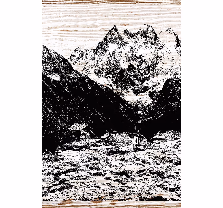 Tenda a rullo soggiorno montagne svizzere - TenStickers