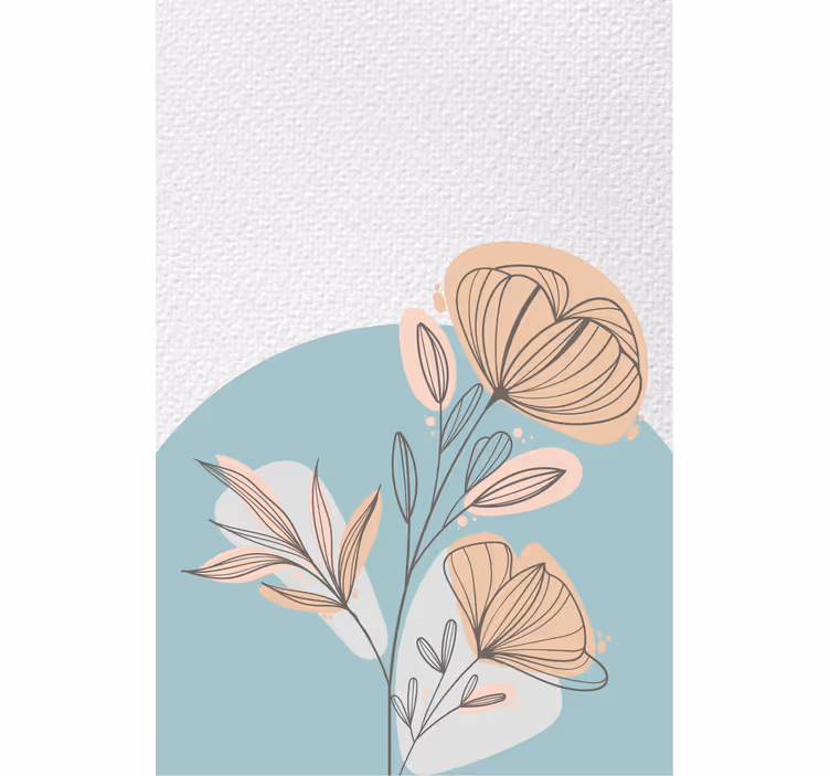 Tenda a rullo soggiorno dipinto floreale - TenStickers