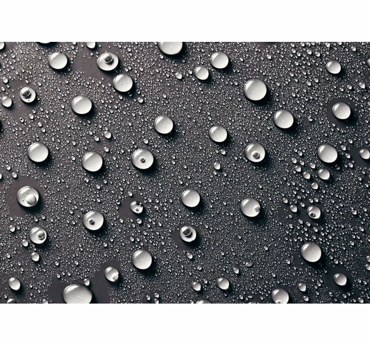 Tenda a rullo nera sfondo grigio bagno con bolle d'acqua - TenStickers