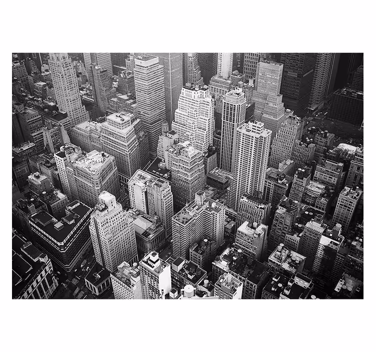 Tenda a rullo nera new york aerea bianco e nero - TenStickers