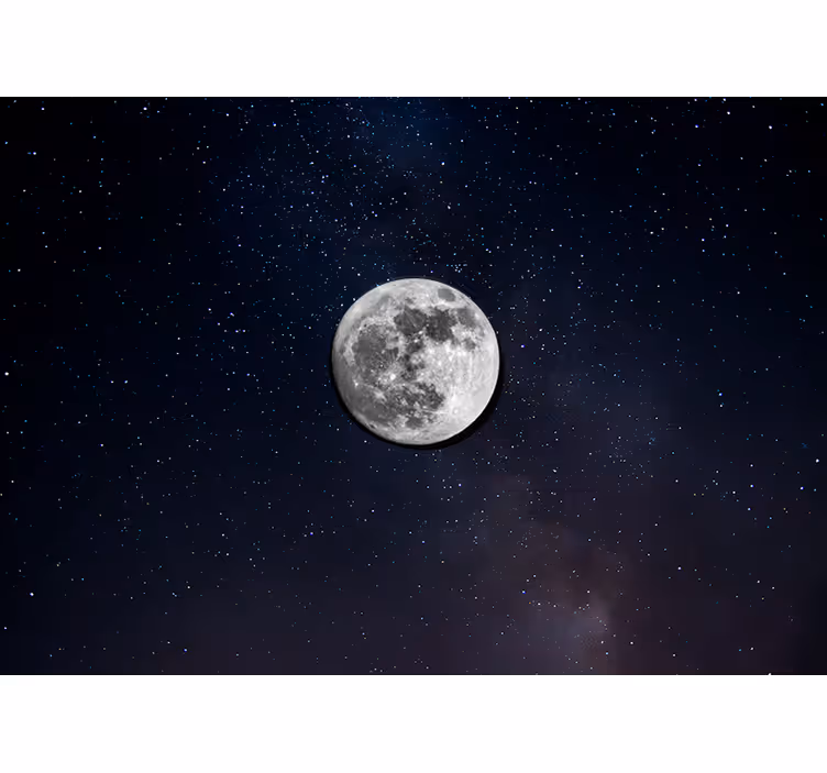 Tenda a rullo nera luna grigia nello spazio - TenStickers