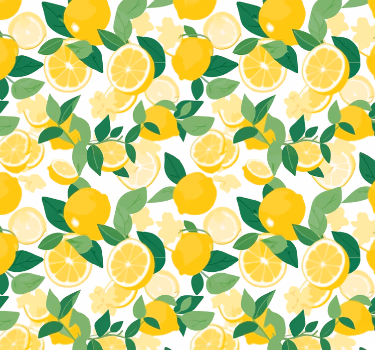 Tenda a rullo gialla motivo fette di limone - TenStickers