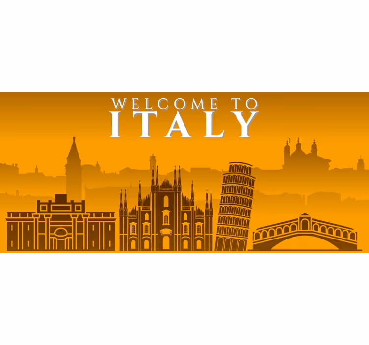 Tenda a rullo gialla skyline italia - TenStickers