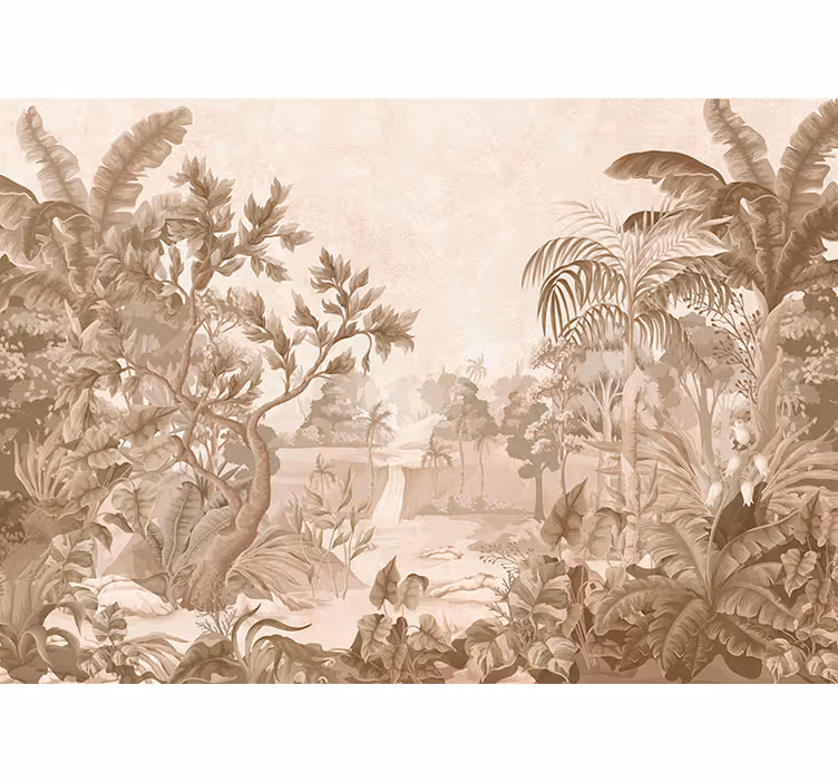 Tenda a rullo beige viste di una giungla tropicale - TenStickers