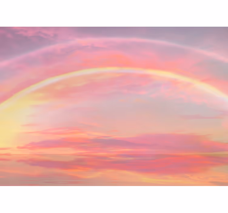 Tenda a rullo rosa cielo rosa con arcobaleno - TenStickers