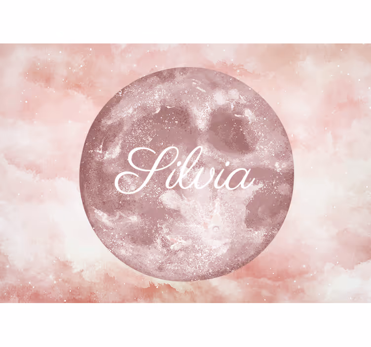 Tenda a rullo rosa luna con nome - TenStickers