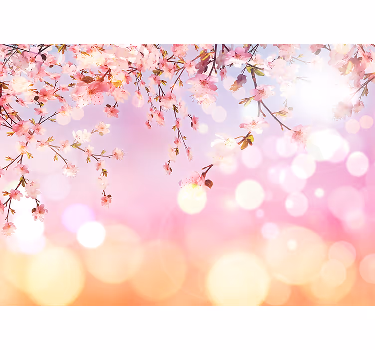 Tenda a rullo rosa fiori di ciliegio 3d - TenStickers