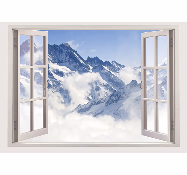 Tenda a rullo soggiorno montagna dal cielo blu - TenStickers