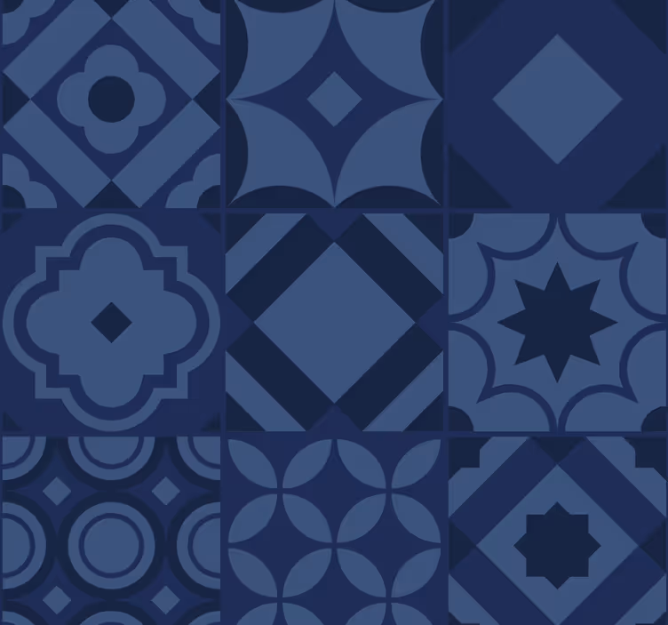 Tenda a rullo blu piastrelle blu navy - TenStickers